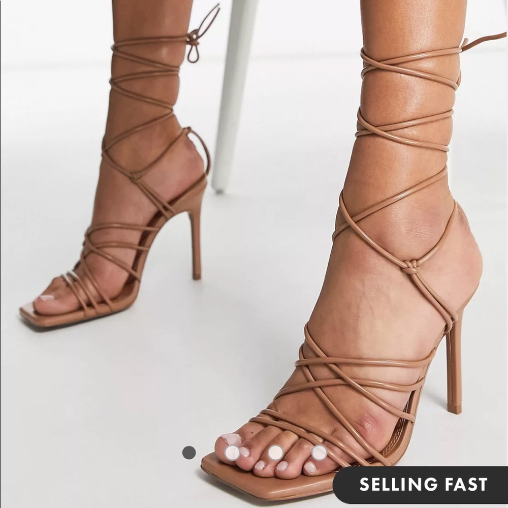 ASOS Square Toe Strappy Heels